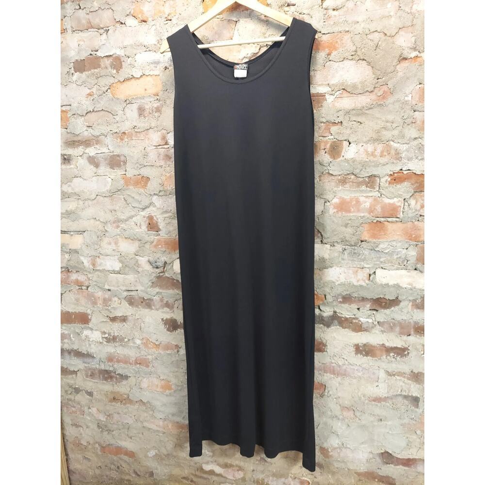 Helene Blake Womens Sleeveless Tank Maxi Dress Size 18 Black Long Minimalist